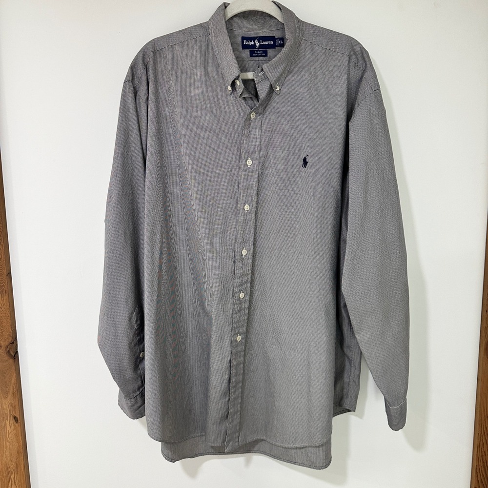 Ralph Lauren Blake Button Down Shirt Mens XL‎ Black White Houndstooth | Preppy